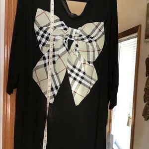NWT famous celebrity Lauren Moshi tunic top plaid big bow L